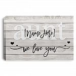 Personalized To My Aunt Gallery Wrapped Framed Canvas Prints - Unframed Poster - Home Decor Wall Art, White, 0.75'' Framed Canvas