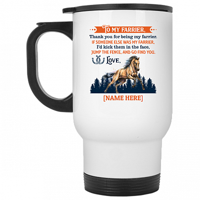 14 oz. White Travel Mug
