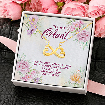 Alternative view of To My Aunt Only An Aunt Can Give Hugs Like A Mother Share Love Like A Friend Infinity Heart Pendant Necklace