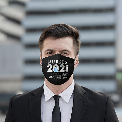 Alternative view of Nurses 2021 The One Where They Became Washable Reusable Custom – Printed Cloth Face Mask Cover
