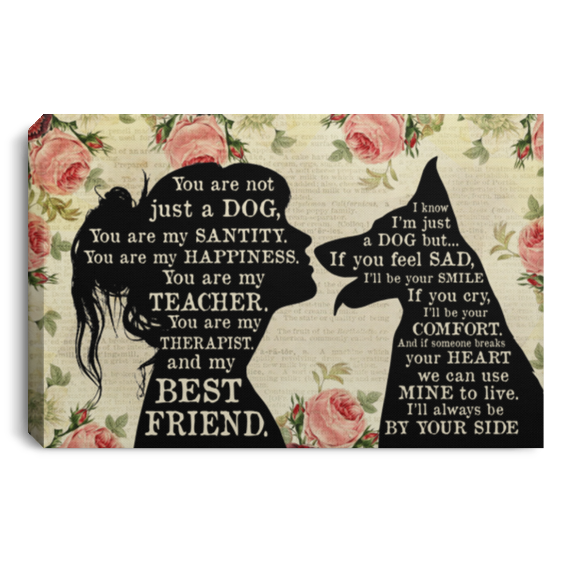 German Shepherd You Are Not Just A Dog Framed Canvas - Unframed Poster - German Shepherd Mom Gift, White, 0.75'' Framed Canvas