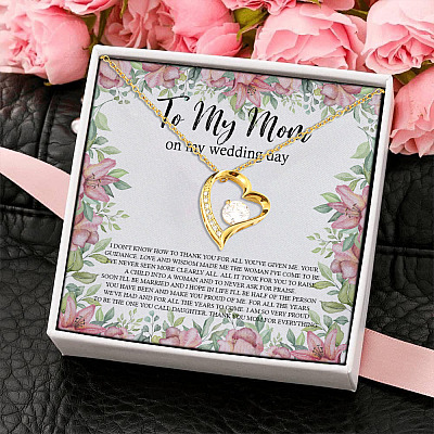 Thanks To My Mom On My Wedding Day Forever Love Pendant Necklace