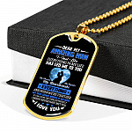 Dear My Amazing Man To My Husband My Boyfriend My Fiance From Wife Girlfriend Dog Tag Pendant Necklace - Dog Tag (Gold Plated)