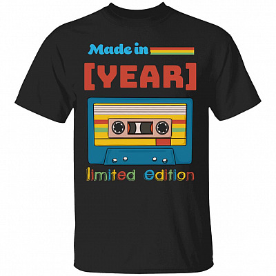 Personalized Made In Limited T-Shirt, Black, Unisex T-Shirt