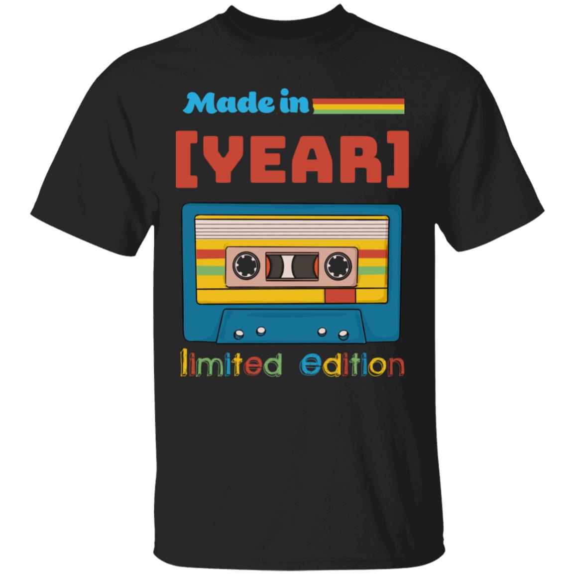Personalized Made In Limited T-Shirt, Black, Unisex T-Shirt