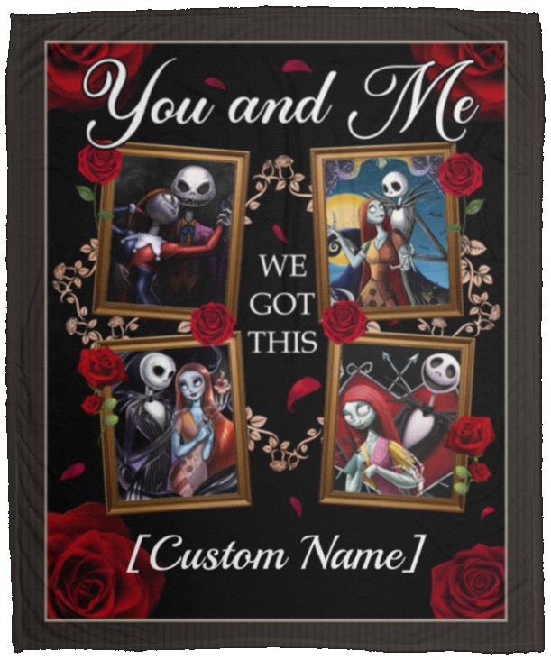 Personalized You And Me, White, Cozy Plush Fleece Blanket - 50x60
