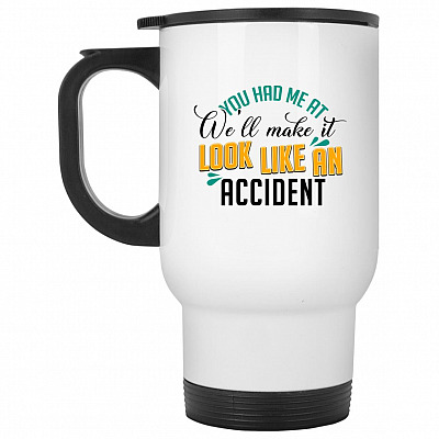 14 oz. White Travel Mug