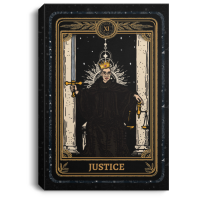 RBG Justice Tarot Ruth Bader Ginsburg Feminist Framed Canvas Prints - Unframed Poster, White, 0.75'' Framed Canvas