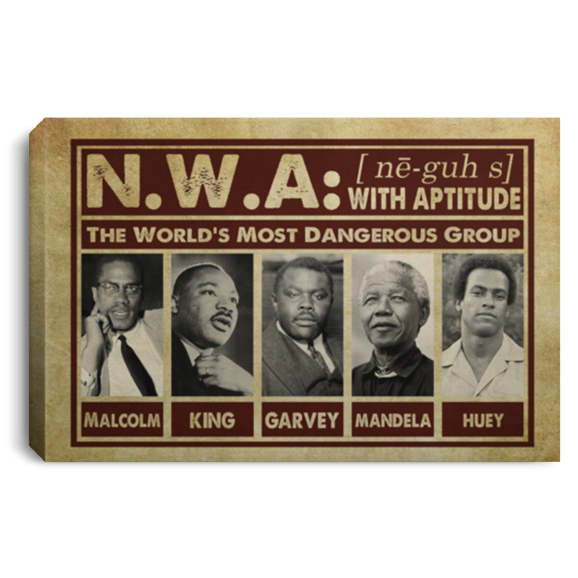 Cilvil Right African American Leader the World Most Powerful Group Framed Canvas Prints - Unframed Poster, White, 0.75'' Framed Canvas