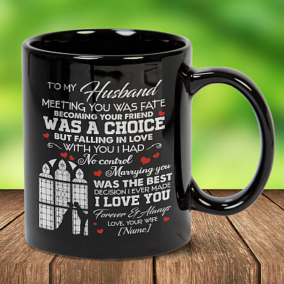 Alternative view of Personalized To My Husband Meeting You Was Fate Becoming Your Friend Was A Choice Ceramic Coffee Mug - Beer Stein