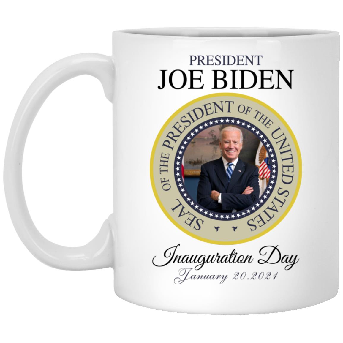 Joe Biden President Inauguration Mug, White, 11 oz. White Mug