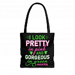 Kamala Harris I Look Pretty in Pink and Gorgeous in Green Aka Sorority 1908 All Over Print Tote Bag – Shoulder Bag