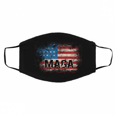 MAGA Trump Washable Reusable Custom Printed Cloth Face Mask Cover - Anti Biden Face Mask, White, Cloth Face Cover – Medium/Large