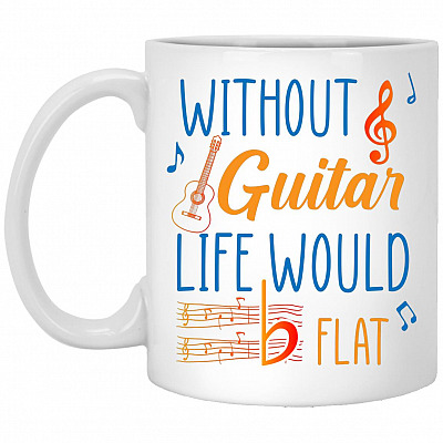 Guitar Mug, White, 11 oz. White Mug