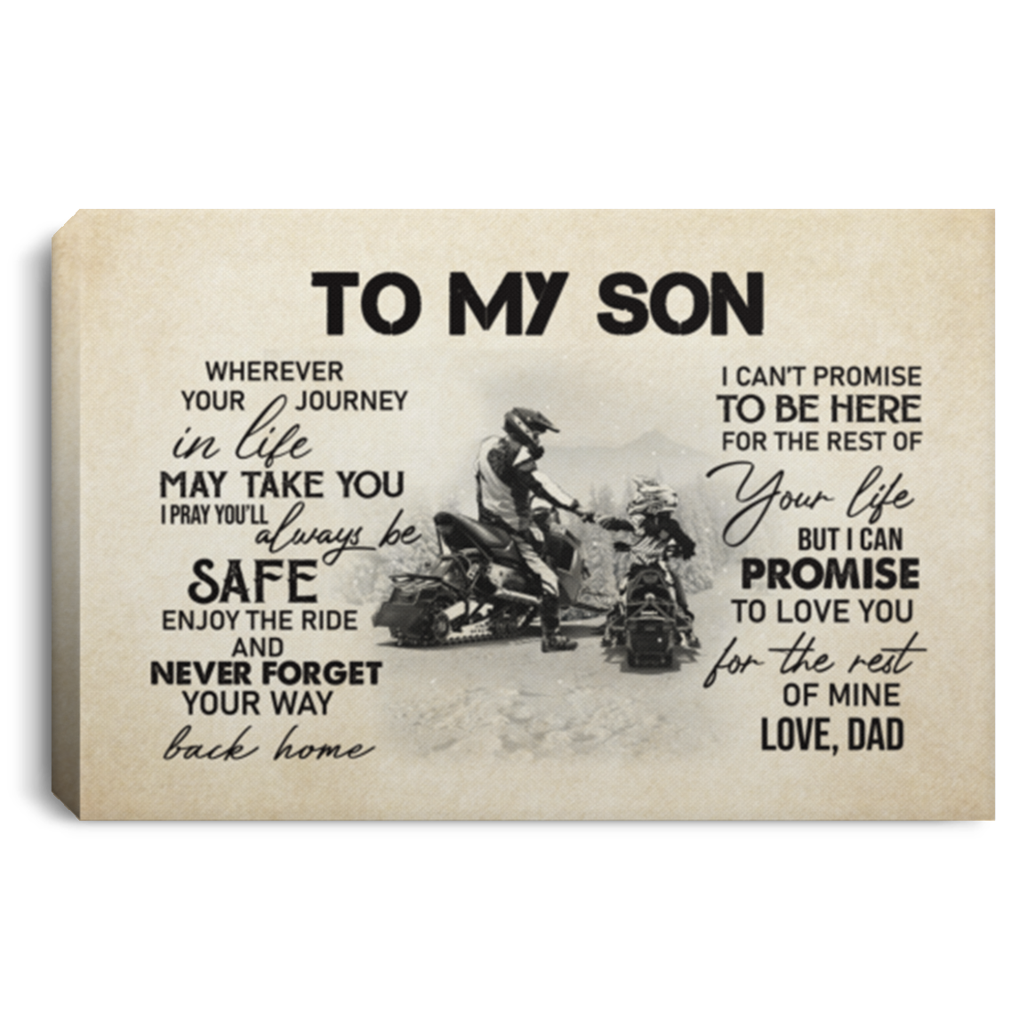 Snowmobile To My Son Wherever Your Journey In Life May Take You Snocross Framed Canvas Prints - Unframed Poster, White, 0.75'' Framed Canvas Snowmobile To My Son Wherever Your Journey In Life May Take You Snocross Framed Canvas Prints - Unframed Poster, White, 0.75'' Framed Canvas