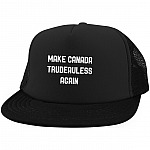 Make Canada Trudeauless Again Funny Twill Cap - High-Profile Snapback Hat - Trucker Hat - Beanie - Knit Cap, Black, Trucker Snapback Hat