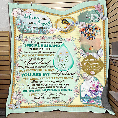 Alternative view of In Loving Memory Of A Very Special Husband Your Battle Is Now Over Fleece Blanket - Mink Sherpa Blanket