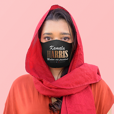 Alternative view of Melanin Kamala Harris Madam Vice President 2020 Washable Reusable Custom Printed Cloth Face Mask Cover
