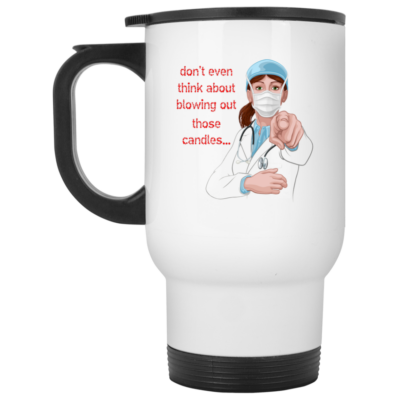 14 oz. White Travel Mug