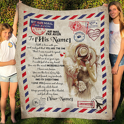 Personalized to Boyfriend I Fell in Love with You and Realized That You Are the One Fleece - Woven Blanket