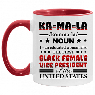 Kamala Harris 2020 Definition Madame Vice President of Us Accent Mug, White/Red, 11 oz. Accent Mug