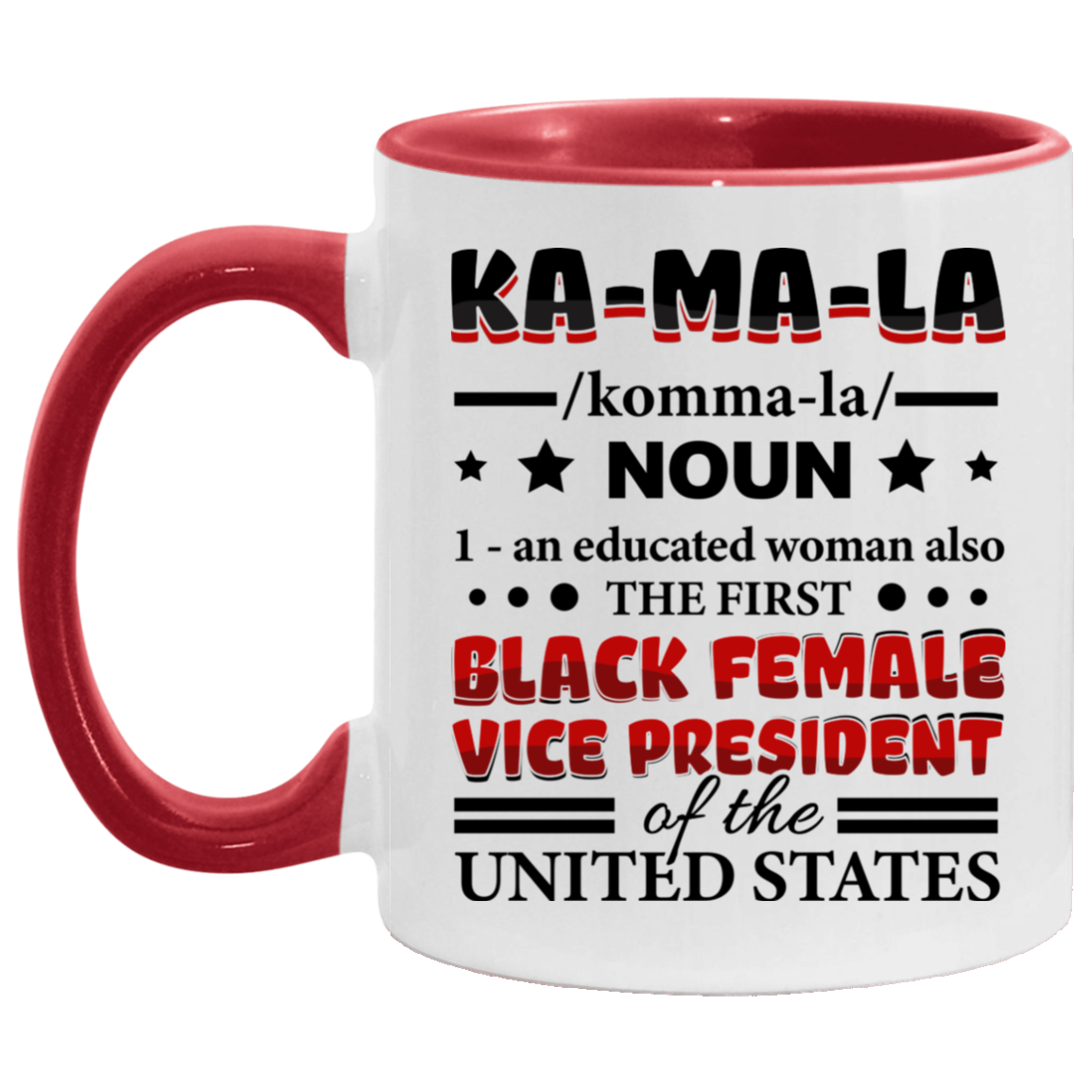 Kamala Harris 2020 Definition Madame Vice President of Us Accent Mug, White/Red, 11 oz. Accent Mug