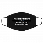 The Nightmare Begins Season 1 2008-2016 Season 2 2021-2024 Election Washable Reusable Cloth Face Mask Cover, Black, Cloth Face Cover – Medium/Large