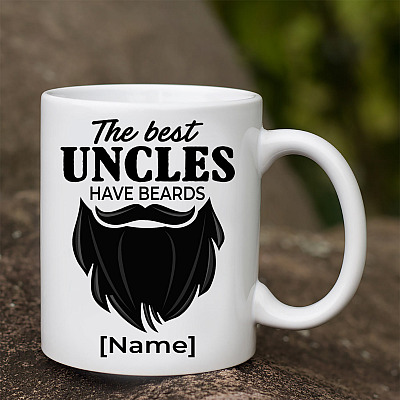Alternative view of Personalized Best Uncle Mug - The Best Uncles Have Beards Ceramic Coffee Mug - Water Bottle
