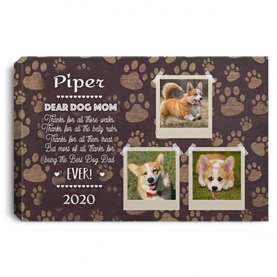 Custom Photo Dog Mom Memorial Gallery Wrapped Framed Canvas Prints - Unframed Poster - Home Decor Wall Art, White, 0.75'' Framed Canvas