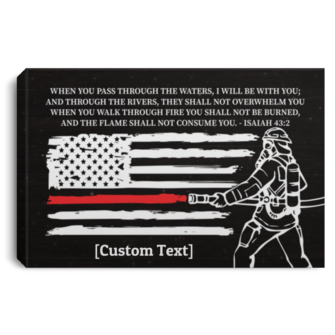 Customized Through The Water I Will Be With You Framed Canvas Prints - Unframed Poster - Home Decor Wall Art, White, 0.75'' Framed Canvas