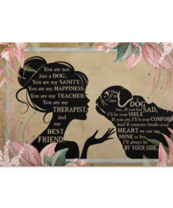 Cute Pug Dog Life Whisper You Are Not Just A Dog You Are My Sanity Saying Framed Canvas Unframed Poster Decor, White, 0.75'' Framed Canvas