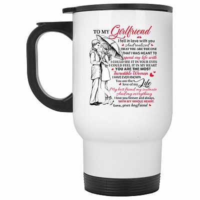 14 oz. White Travel Mug