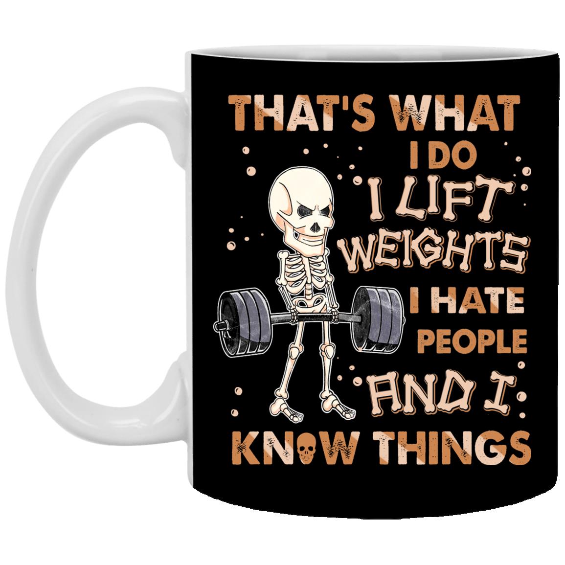 Skull Mug, Black, 11 oz. White Mug
