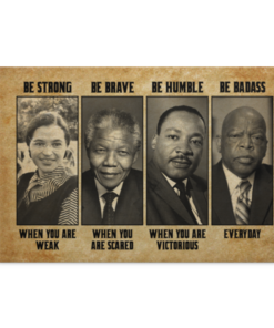 Be Strong Be Brave Be Humble Black History Gallery Wrapped Framed Canvas Prints - Unframed Poster - Home Decor Wall Art, White, 0.75'' Framed Canvas