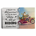 Personalized I Want To Hold Your Hand At 80 And Say Baby Let's Go Riding Motorcycle Couple Canvas - Unframed Poster, White, 0.75'' Framed Canvas Personalized I Want To Hold Your Hand At 80 And Say Baby Let's Go Riding Motorcycle Couple Canvas - Unframed Poster, White, 0.75'' Framed Canvas