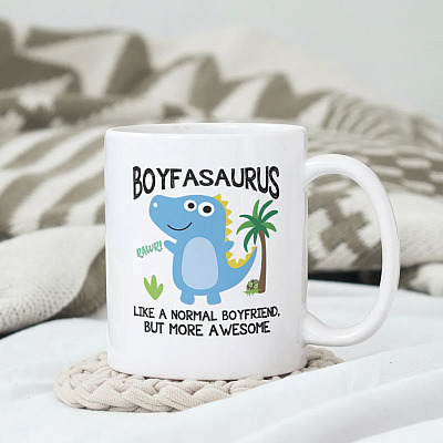 Alternative view of Boy-fasaurus Like A Normal Boyfriend But More Awesome Coffee Mug - Dinosaur Mug For Boyfriend