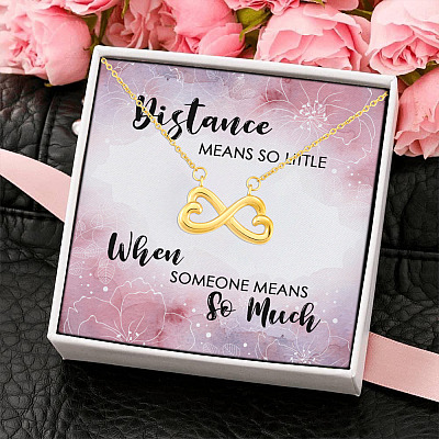 Alternative view of Distance Means So Little When Someone Means So Much Infinity Heart Pendant Necklace