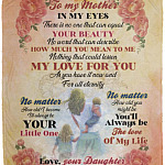To My Mother You, White, Cozy Plush Fleece Blanket - 50x60