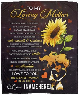 Personalized to My Mom, White, Cozy Plush Fleece Blanket - 50x60