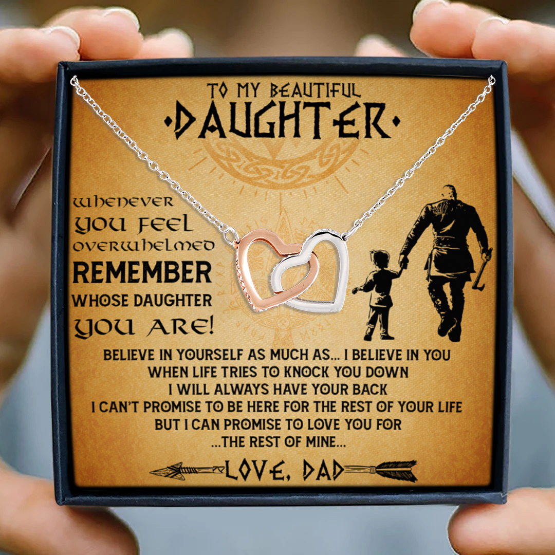 20 HG_ To My Beautiful Daughter Viking Interlocking Hearts Necklace 3