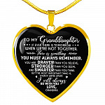 To My Granddaughter If Ever There Is Tomorrow When We're Not Together Love Grandma Heart Pendant Necklace - Heart Luxury Necklace (Gold Plated)