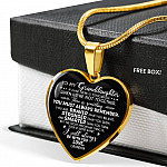 To My Granddaughter If Ever There Is Tomorrow When We're Not Together Love Grandma Heart Pendant Necklace - Heart Luxury Necklace (Gold Plated)