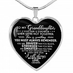 To My Granddaughter If Ever There Is Tomorrow When We're Not Together Love Grandma Heart Pendant Necklace - Heart Luxury Necklace (Silver)