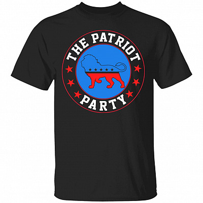 The Patriot Party Lion America Shirt, Black, Unisex T-Shirt