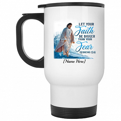 14 oz. White Travel Mug