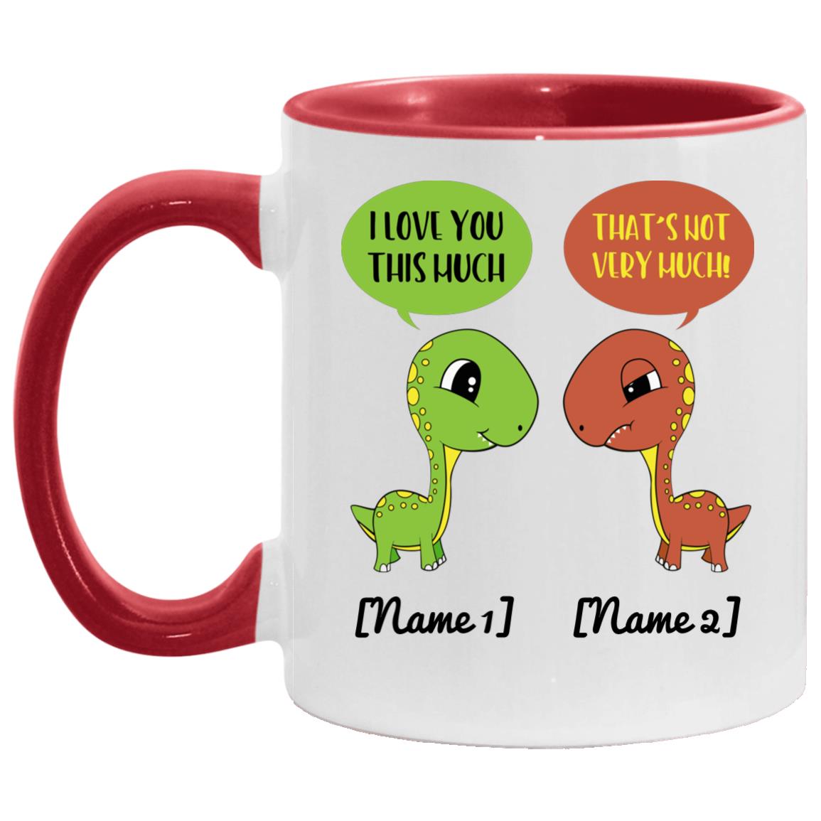 Personalized Accent Mug, White/Red, 11 oz. Accent Mug