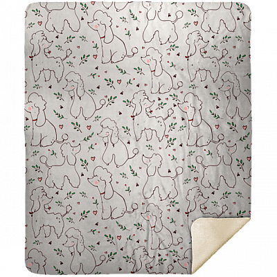 Poodle Doodle Dog Leaf Heart Puppy Fleece Blanket - Mink Sherpa Blanket - Woven Blanket