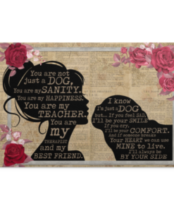 Pug You Are Not Just A Dog You Are My Sanity Framed Canvas Prints - Unframed Poster - Home Decor Wall Art, White, 0.75'' Framed Canvas