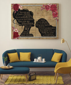 Alternative view of Pug You Are Not Just A Dog You Are My Sanity Framed Canvas Prints - Unframed Poster - Home Decor Wall Art