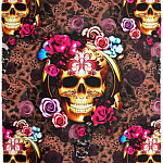 Floral Skull 3D Blanket, White, Cozy Plush Fleece Blanket - 50x60